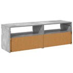 Muebles de TV con luces LED 2 uds gris hormigón 60x35x40 cm