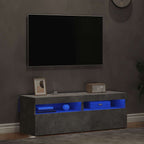 Muebles de TV con luces LED 2 uds gris hormigón 60x35x40 cm
