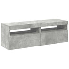 Muebles de TV con luces LED 2 uds gris hormigón 60x35x40 cm