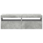 Muebles de TV con luces LED 2 uds gris hormigón 60x35x40 cm
