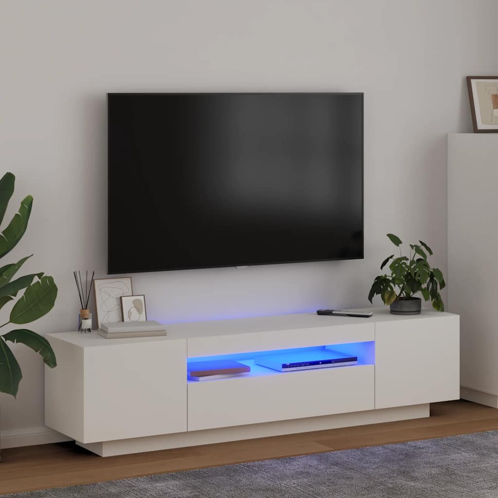 Mueble para TV con luces LED blanco 140x40x36 cm