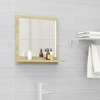 Espejo de baño contrachapada blanco brillo 100x10,5x37 cm