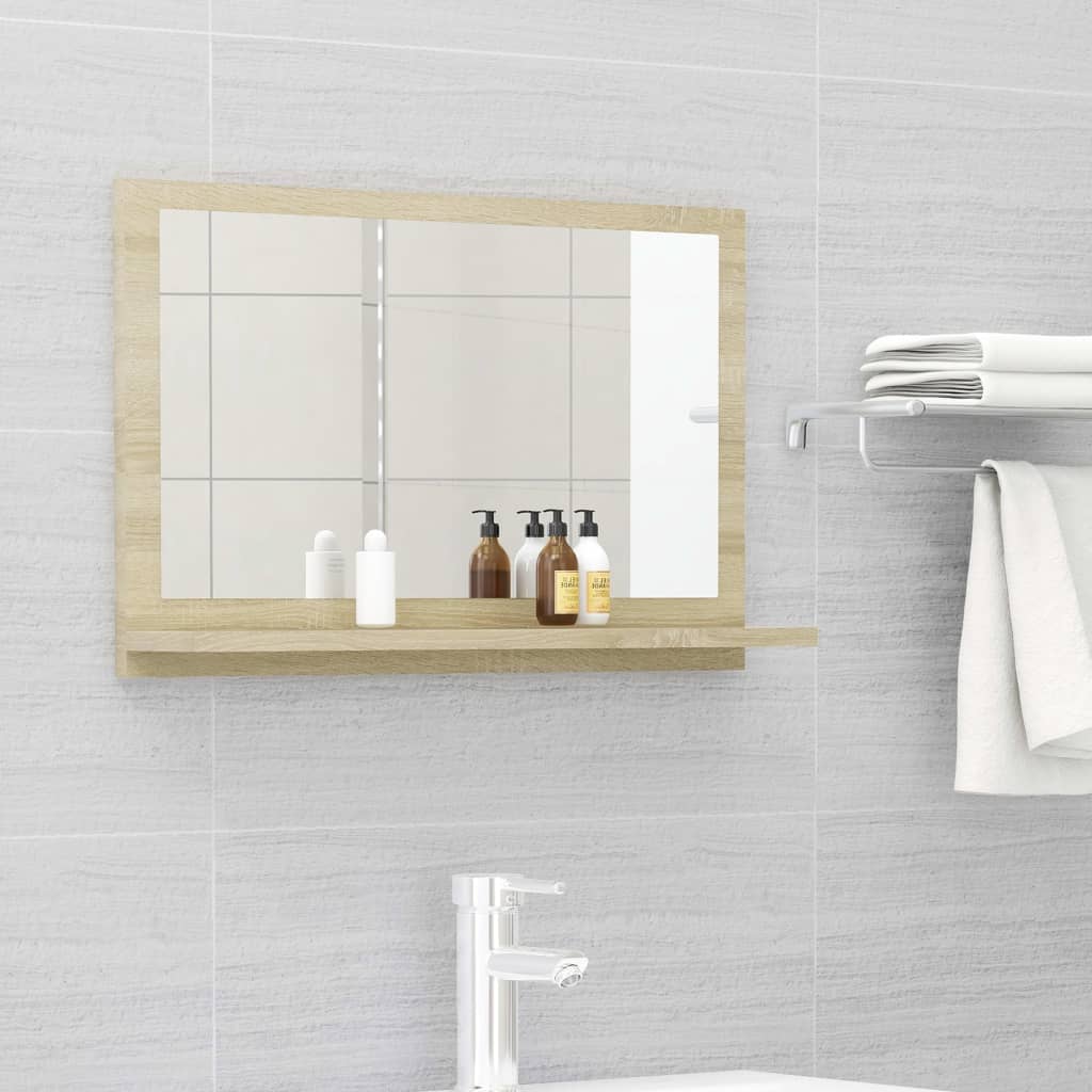 Espejo de baño contrachapada blanco brillo 100x10,5x37 cm