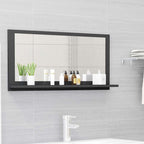 Espejo de baño contrachapada blanco brillo 100x10,5x37 cm