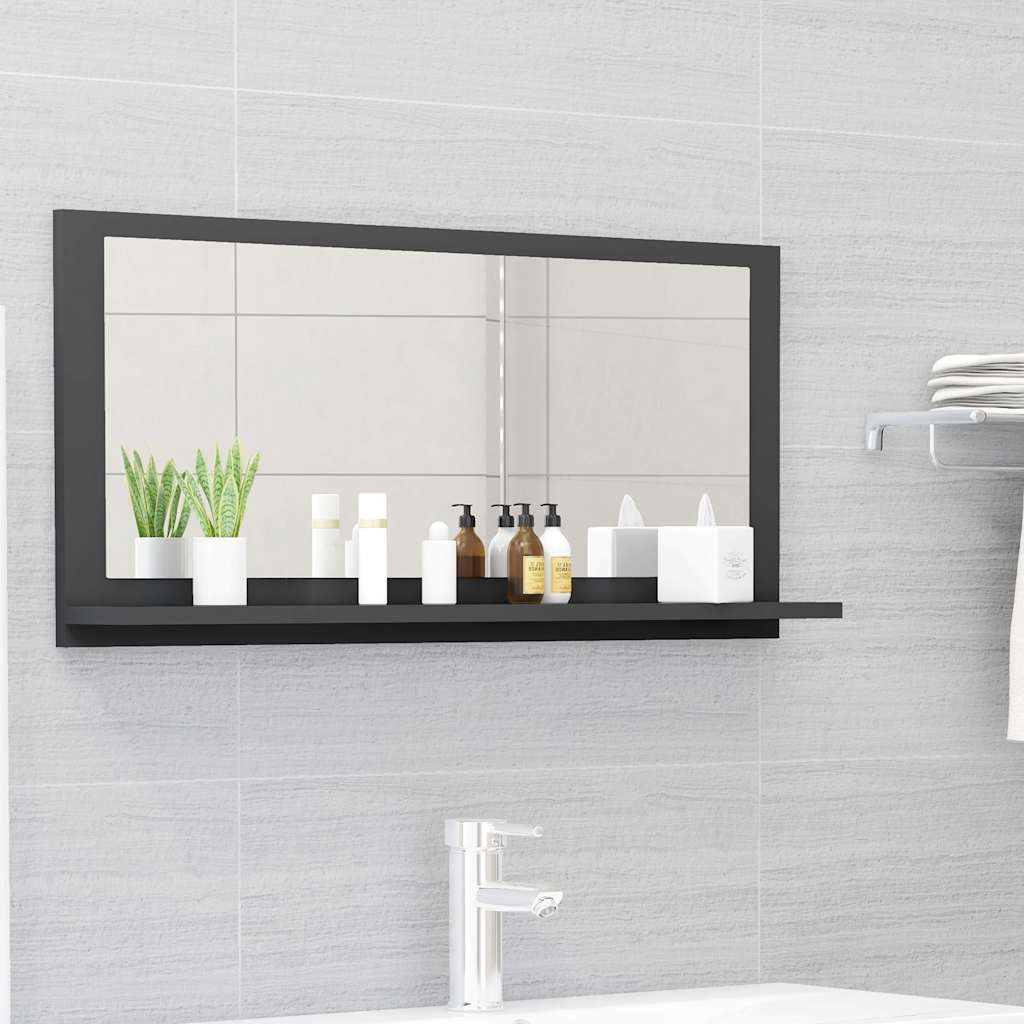 Espejo de baño contrachapada blanco brillo 100x10,5x37 cm