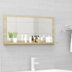 Espejo de baño contrachapada blanco brillo 100x10,5x37 cm