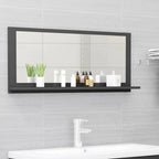 Espejo de baño contrachapada blanco brillo 100x10,5x37 cm