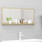 Espejo de baño contrachapada blanco brillo 100x10,5x37 cm