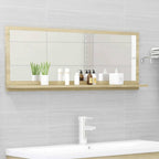 Espejo de baño contrachapada blanco brillo 100x10,5x37 cm