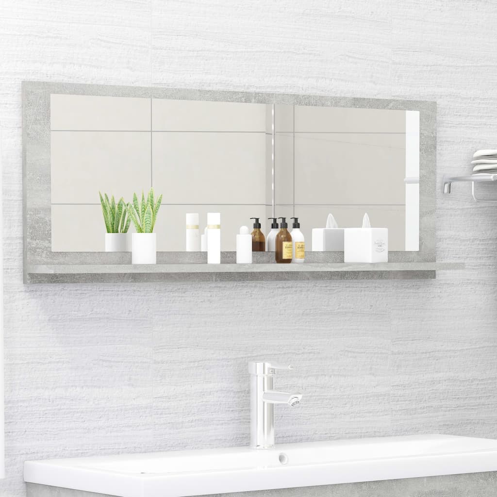 Espejo de baño contrachapada blanco brillo 100x10,5x37 cm