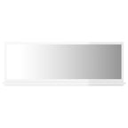 Espejo de baño contrachapada blanco brillo 100x10,5x37 cm