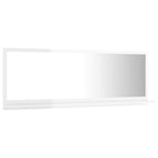 Espejo de baño contrachapada blanco brillo 100x10,5x37 cm