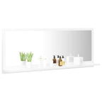 Espejo de baño contrachapada blanco brillo 100x10,5x37 cm
