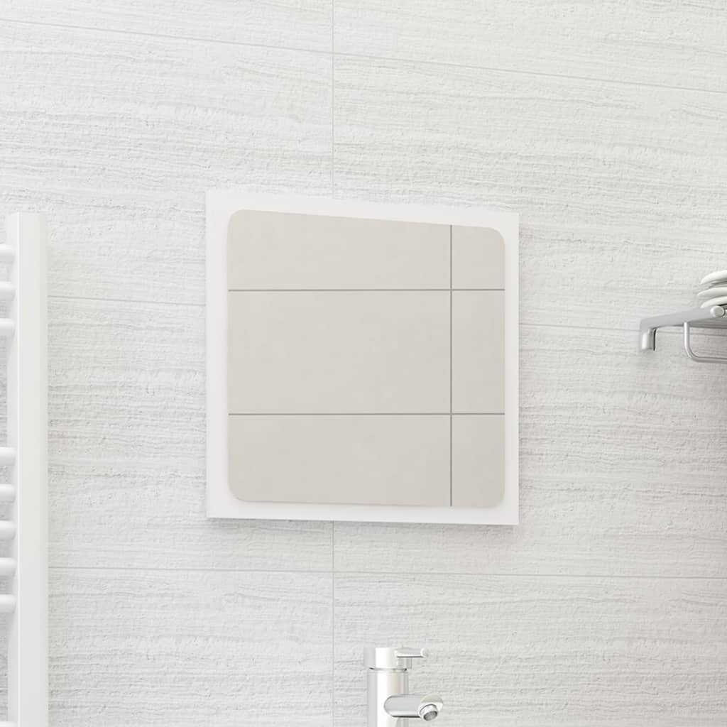 Espejo de baño contrachapada blanco brillo 100x10,5x37 cm