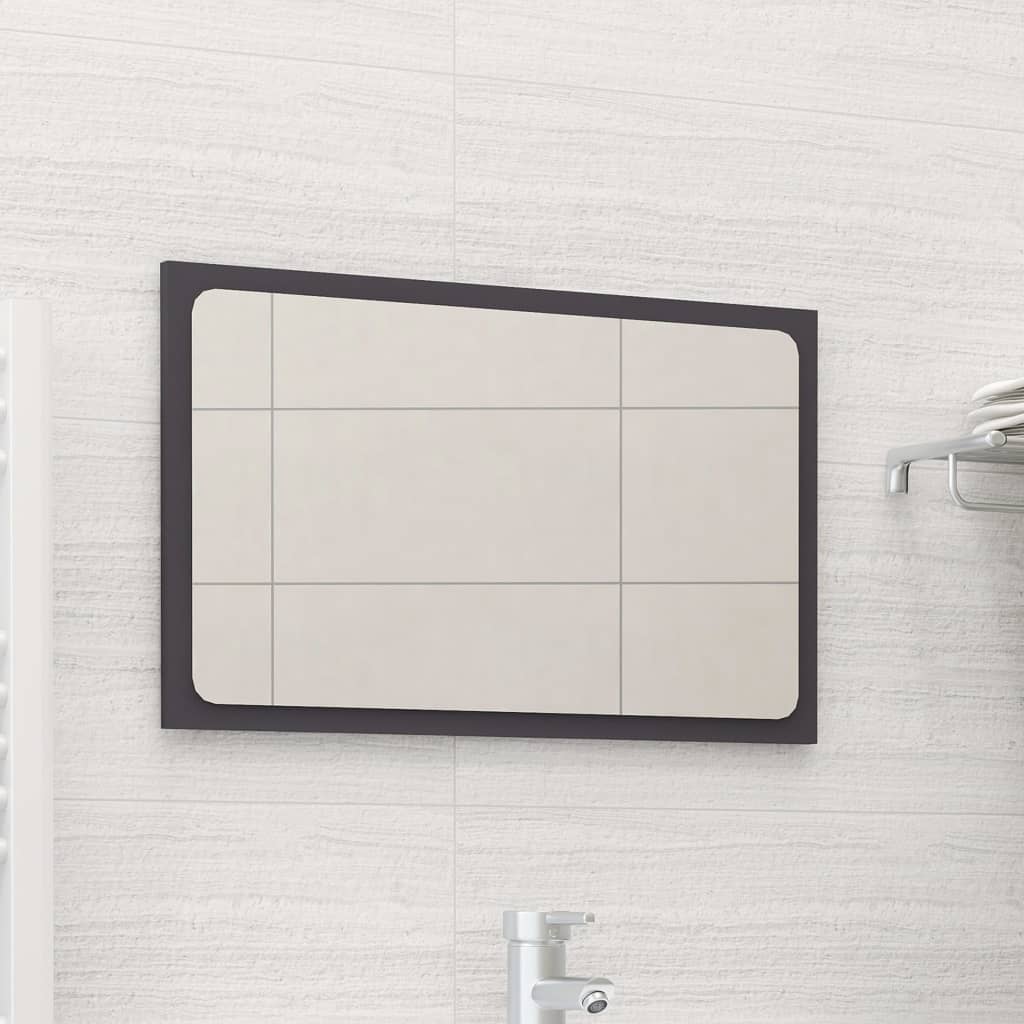 Espejo de baño contrachapada blanco brillo 100x10,5x37 cm
