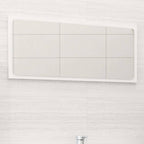 Espejo de baño contrachapada blanco brillo 100x10,5x37 cm