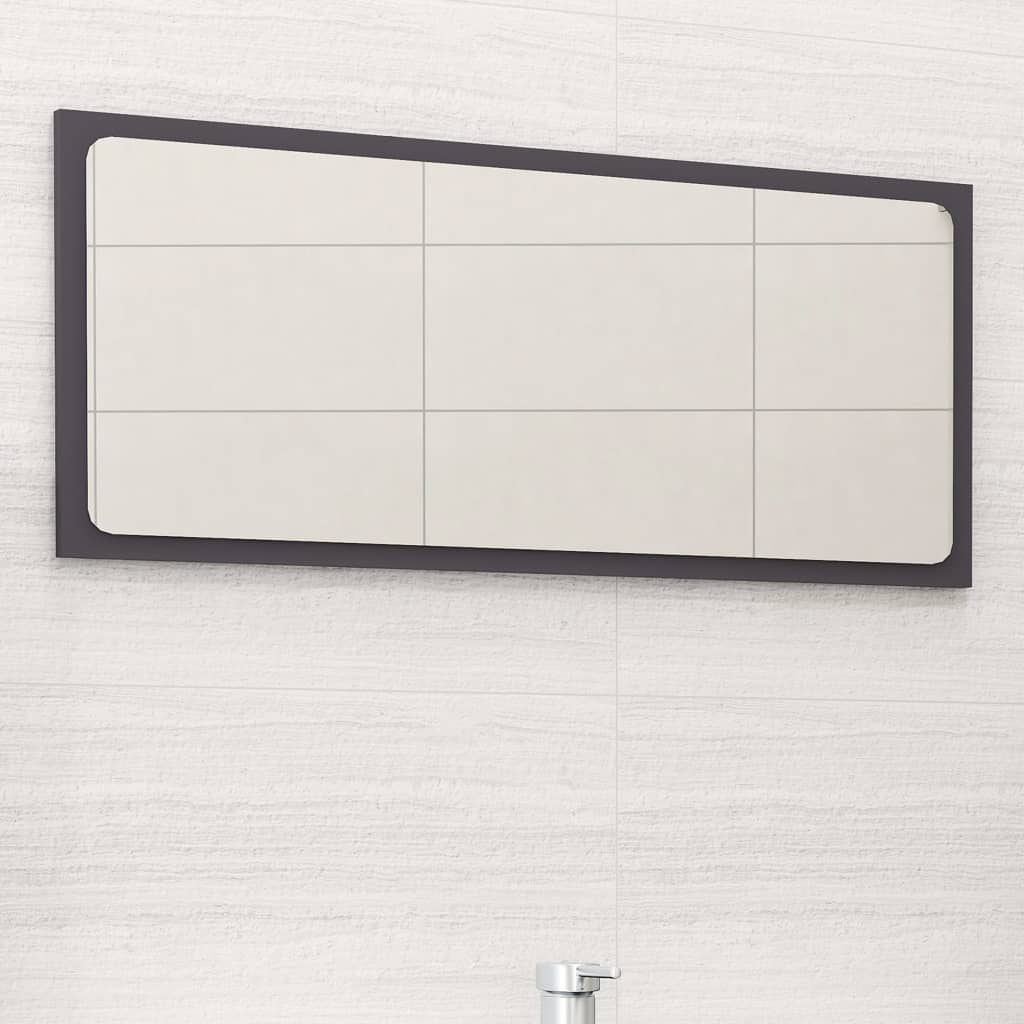 Espejo de baño contrachapada blanco brillo 100x10,5x37 cm