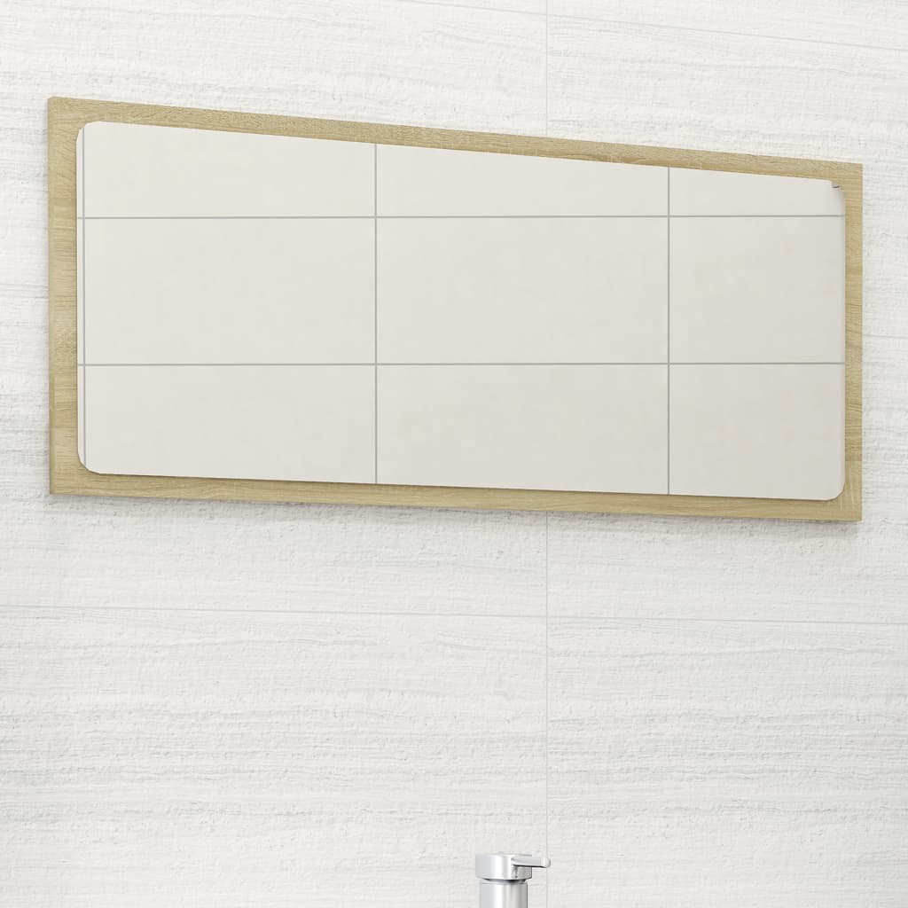 Espejo de baño contrachapada blanco brillo 100x10,5x37 cm