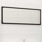 Espejo de baño madera contrachapada negro 100x1,5x37 cm