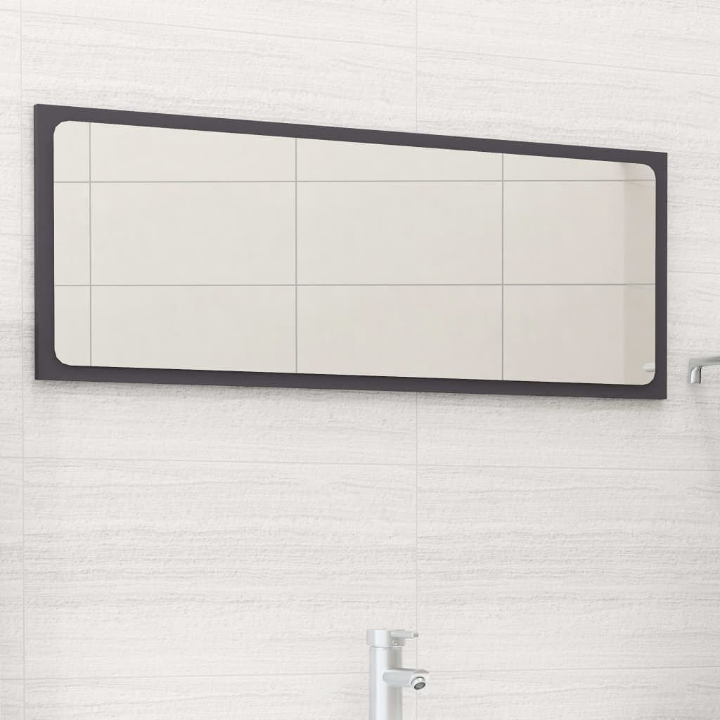 Espejo de baño contrachapada blanco brillo 100x10,5x37 cm
