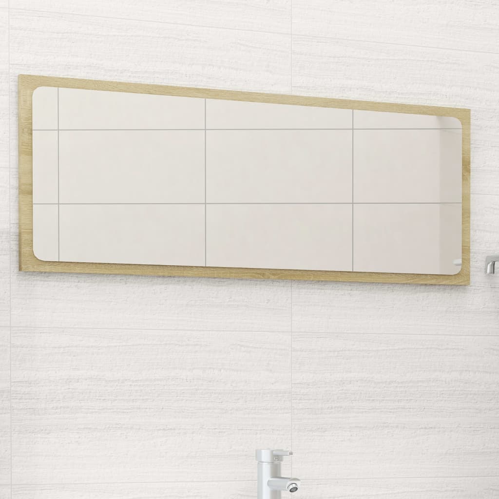 Espejo de baño contrachapada blanco brillo 100x10,5x37 cm
