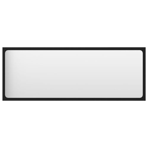 Black plywood bathroom mirror 100x1.5x37 cm