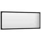 Espejo de baño madera contrachapada negro 100x1,5x37 cm