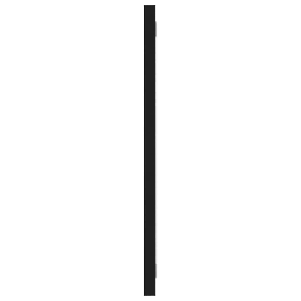 Espejo de baño madera contrachapada negro 100x1,5x37 cm