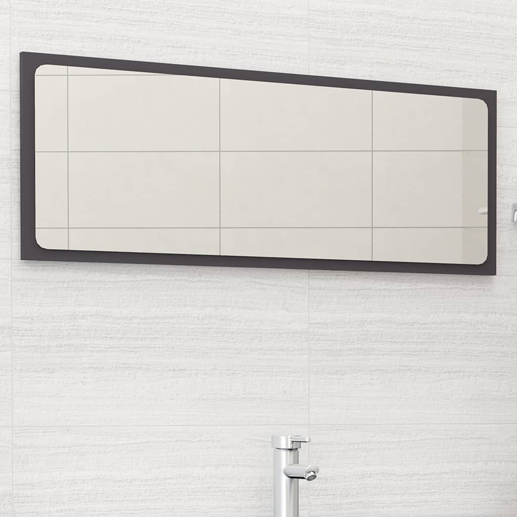 Espejo de baño contrachapada blanco brillo 100x10,5x37 cm