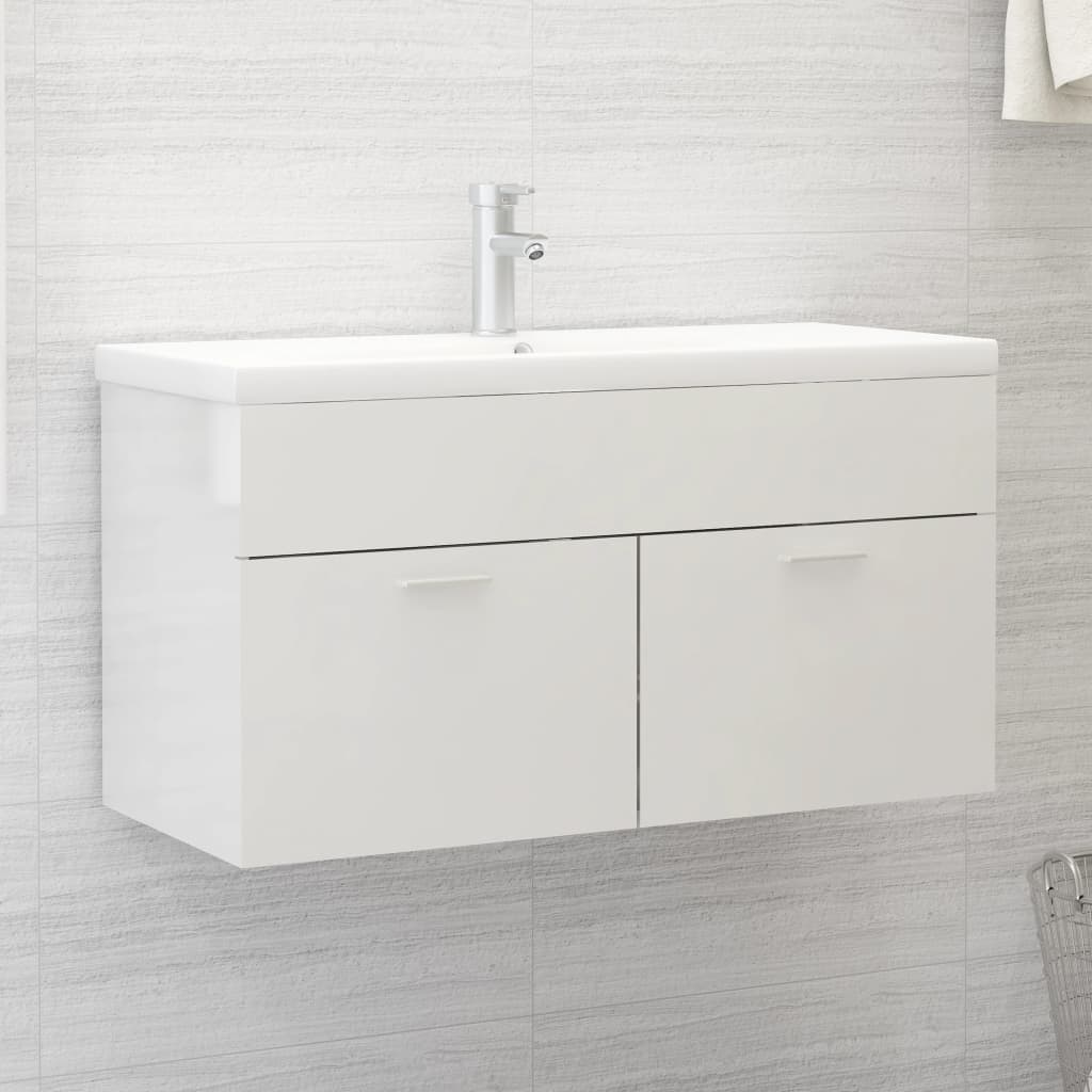 Armario lavabo madera contrachapada roble Sonoma 80x38,5x45cm