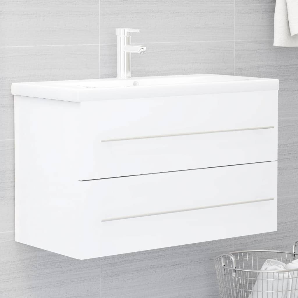 Armario lavabo madera contrachapada roble Sonoma 80x38,5x45cm