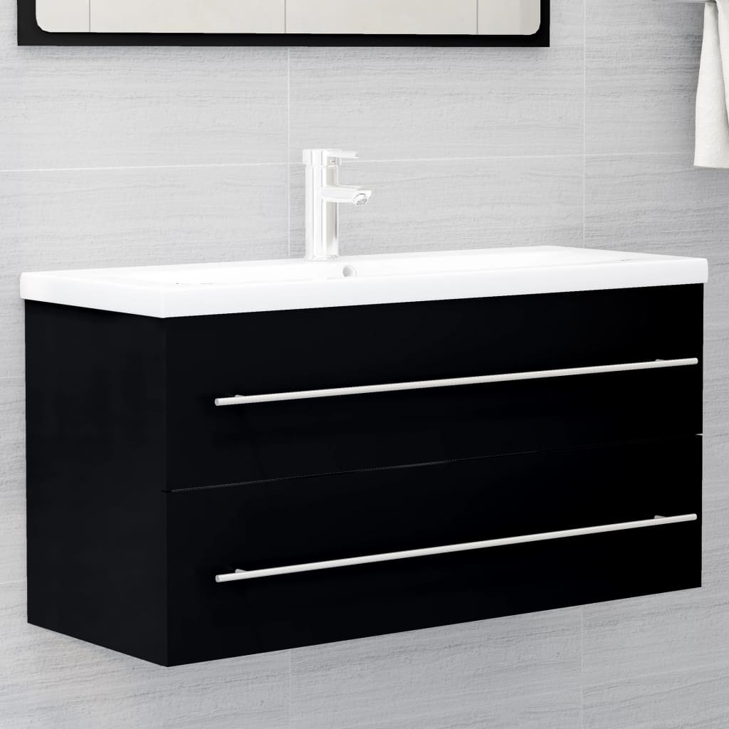 Armario lavabo madera contrachapada roble Sonoma 80x38,5x45cm