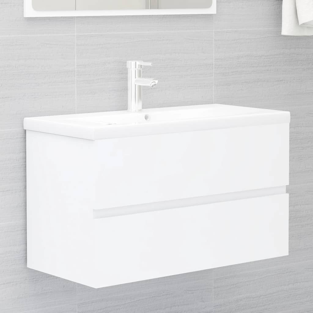 Armario lavabo madera contrachapada roble Sonoma 80x38,5x45cm