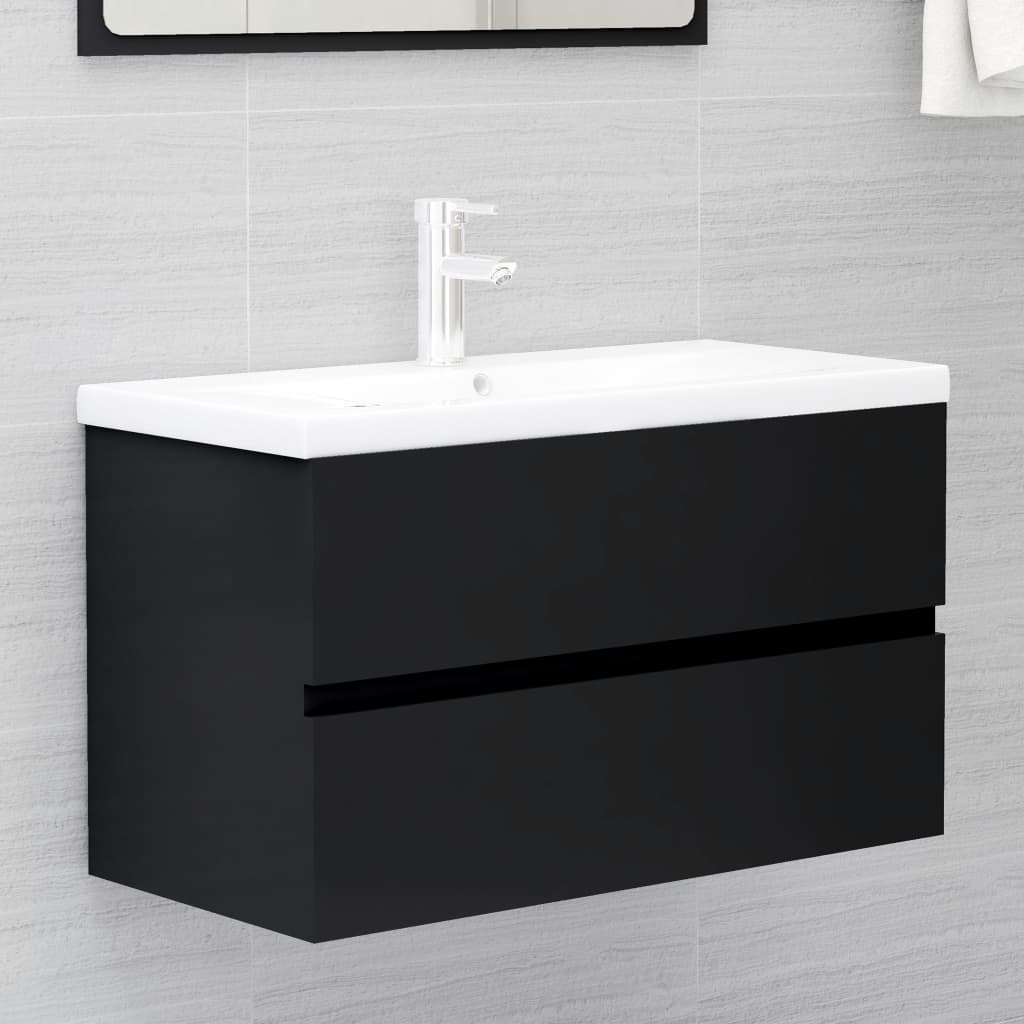 Armario lavabo madera contrachapada roble Sonoma 80x38,5x45cm