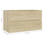 Armario lavabo madera contrachapada roble Sonoma 80x38,5x45cm