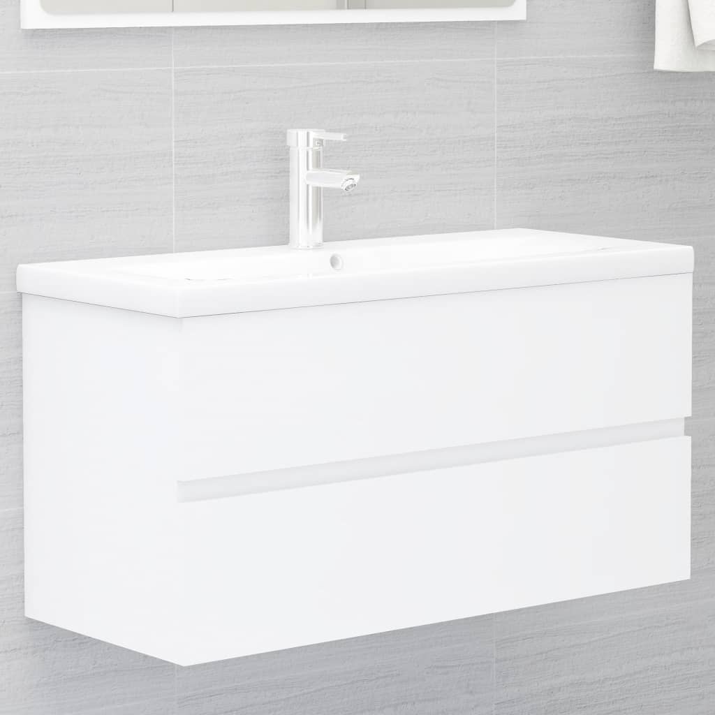 Armario lavabo madera contrachapada roble Sonoma 80x38,5x45cm