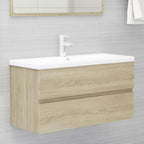 Armario lavabo madera contrachapada roble Sonoma 80x38,5x45cm