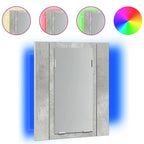 Armario espejo baño luz LED acrílico gris hormigón 40x12x45 cm