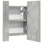 Armario espejo baño luz LED acrílico gris hormigón 40x12x45 cm
