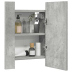 Armario espejo baño luz LED acrílico gris hormigón 40x12x45 cm