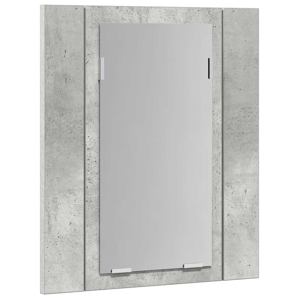 Armario espejo baño luz LED acrílico gris hormigón 40x12x45 cm