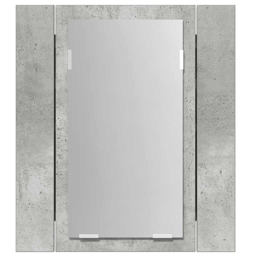 Armario espejo baño luz LED acrílico gris hormigón 40x12x45 cm