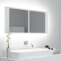 Armario espejo baño luz LED acrílico gris hormigón 40x12x45 cm