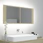 Armario espejo baño luz LED acrílico gris hormigón 40x12x45 cm