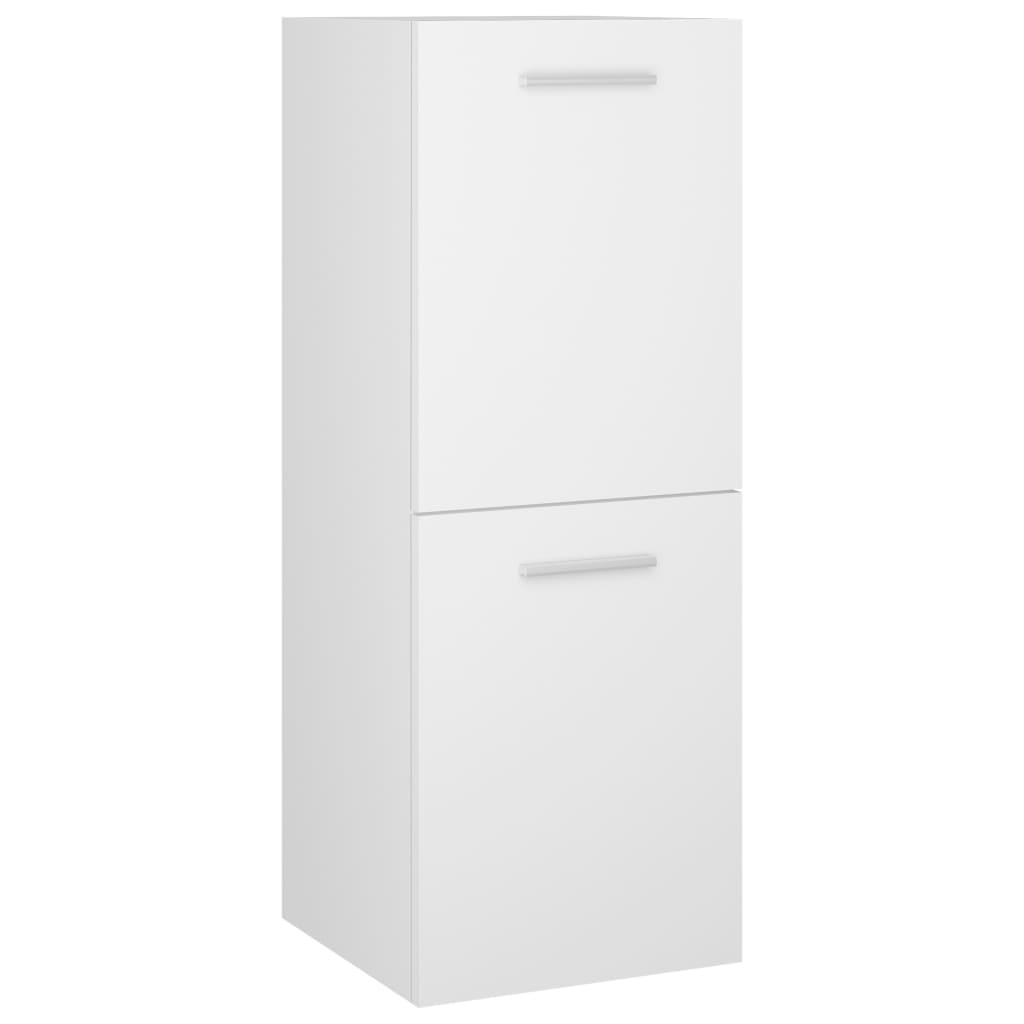 Armario de baño madera contrachapada blanco 30x30x80 cm