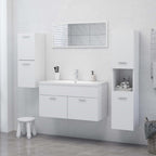 Armario de baño madera contrachapada blanco 30x30x80 cm