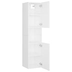 Armario de baño madera contrachapada blanco 30x30x130 cm