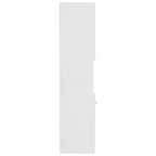 Armario de baño madera contrachapada blanco 30x30x130 cm