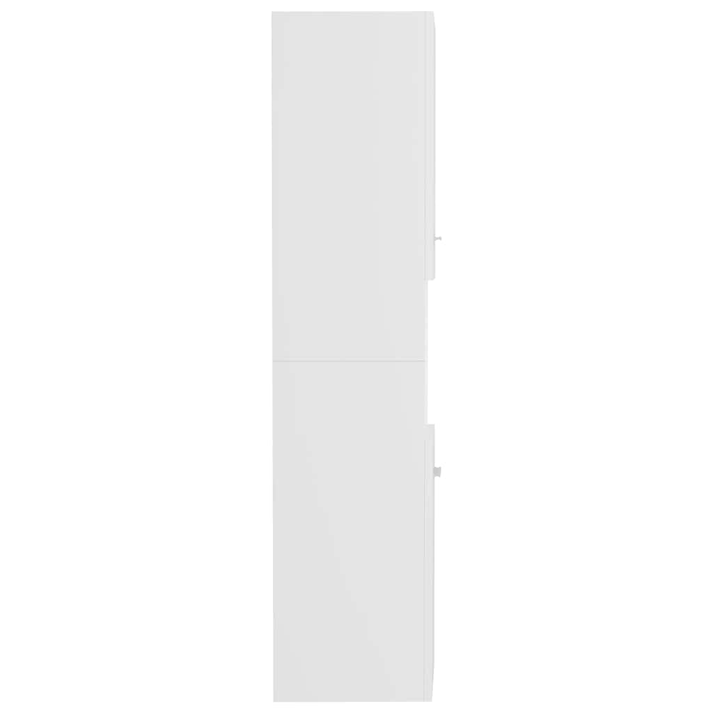 Armario de baño madera contrachapada blanco 30x30x130 cm