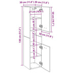Armario de baño madera contrachapada blanco 30x30x130 cm